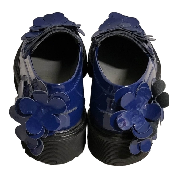 MSGM BLUE PATENT FLORAL LOAFERS Made in Italy SZ 38 - Picture 3 of 16